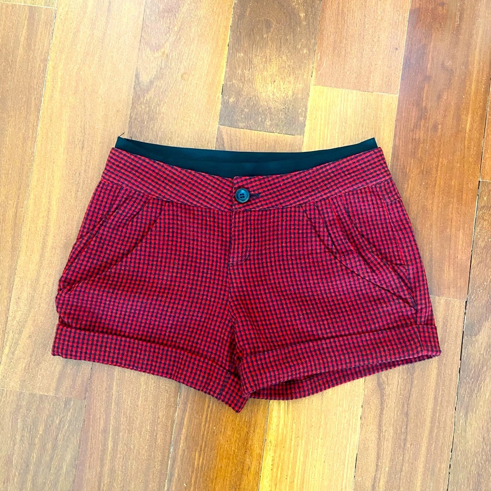 ZARA Trf Winter Woolen Red Shorts, US Size 6